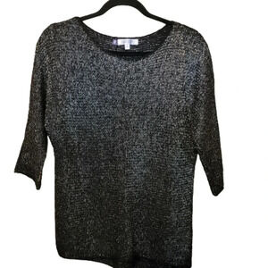 Jennifer Lopez black and silver Ragland sleeve top